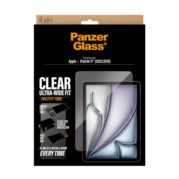 Panzerglass ® Screen Protector Ipad Air 11" (2024-2026)  Ultra-Wide Fit W. Fastfit Tool Protector De Pantalla Apple 1 Pieza(S)