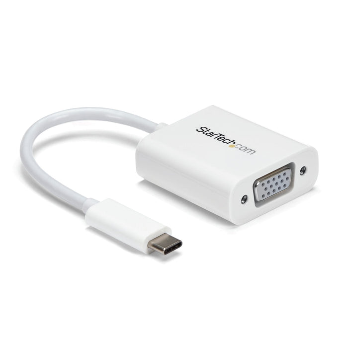 Startech.Com Adaptador Gráfico Usb-C A Vga Conversor De Vídeo Usb 3.1 Type-C A Vga Blanco Adaptador Usb / Vga Usb-C (M) A Hd-15 (Vga) (H) Usb 3.1 Gen 1 / Thunderbolt 3 17.5 M Alimentación Usb Admite 1920x1200 (Wuxga) Blanco Para P/N: Tb