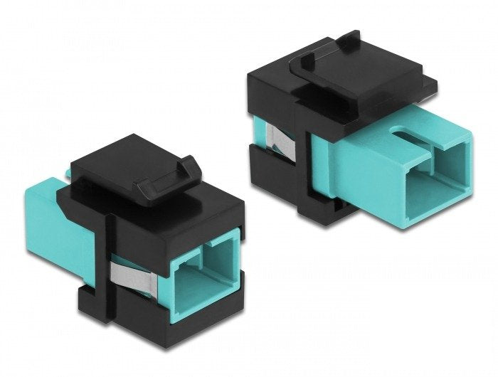 Keystone Modul Sc Simplex Buchse Zu Sc Simplex Buchse Aqua   Schwarz