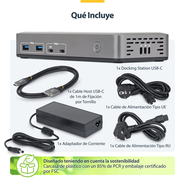 EAN 0065030921817 - StarTech.com 199UE-USBC-DOCK base para portátil y replicador de puertos Alámbrico USB 3.2 Gen 2 (3.1 Gen  imagen 7
