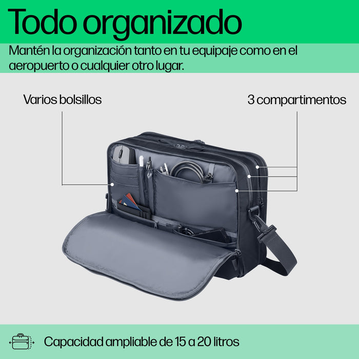EAN 0198122966905 - HP Travel Plus 15 Liter 14 Laptop Bag 35,8 cm (14.1") Maletín Azul, Grafito imagen 5