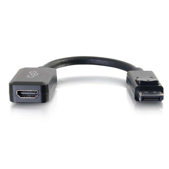 C2g 8in Displayport To Hdmi Adapter Dp To Hdmi Adapter 1080p Black M/F Adaptador De Vídeo Displayport Macho A Hdmi Hembra 20.3 Cm Blindado Negro