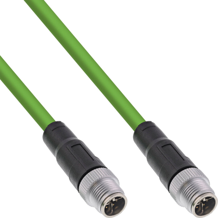 Inline® Industrial Network Cable, M12 8-Pin X-Coded Male/Male, Cat.6a Pur 10m