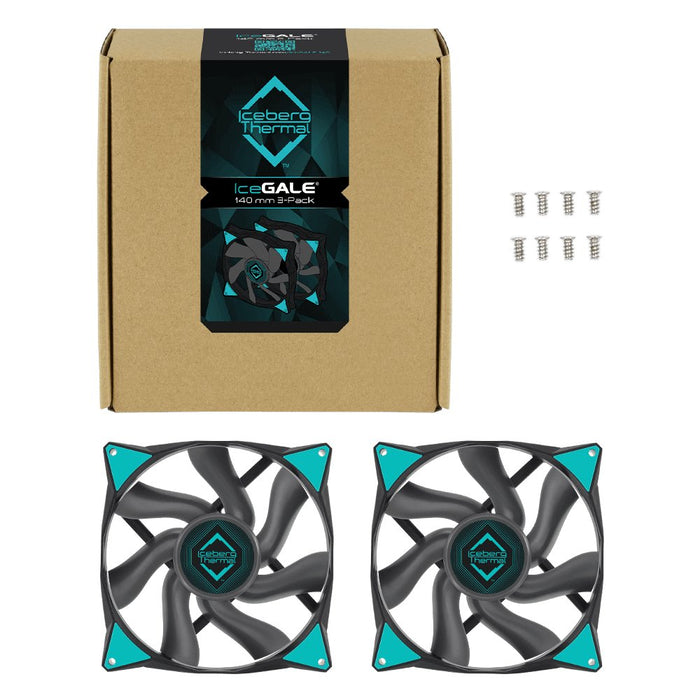 EAN 1230000071482 - Iceberg Thermal IceGALE Carcasa del ordenador Ventilador 14 cm Negro 2 pieza(s) imagen 3