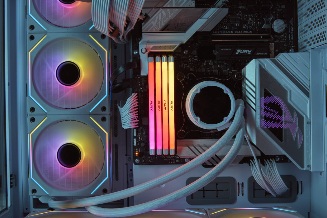 Kingston Fury Dimm 32 Gb Ddr5-6400, Blanca, Renegade Rgb Xmp, Intel Xmp Kf564c32rwa-32