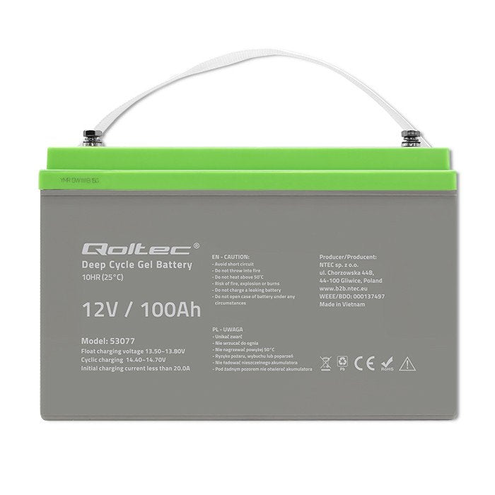 Qoltec Akumulator Zelowy Deep Cycle  12v  100ah