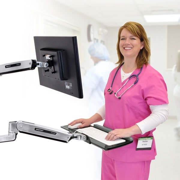 Ergotron Lx Kit De Montaje (Brazo Con Base Fija Extensión Base Bandeja De Teclado Bandeja Corredera Para Ratón Reposamuñecas Soporte Para Ratón) Para Teclado / Ratón Aluminio Pulido Se Puede Instalar En La Pared Para P/N: 45-353-026