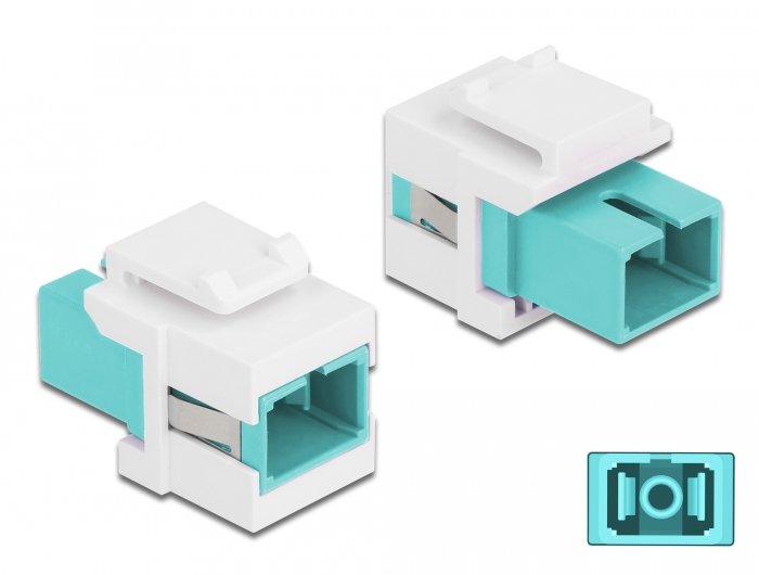 Keystone Modul Sc Simplex Buchse Zu Sc Simplex Buchse Aqua   Weiss