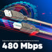 EAN 0766623510424 - Manhattan 510424 cable USB USB 2.0 11 m USB A USB B 0,48 Gbit/s Plata imagen 4