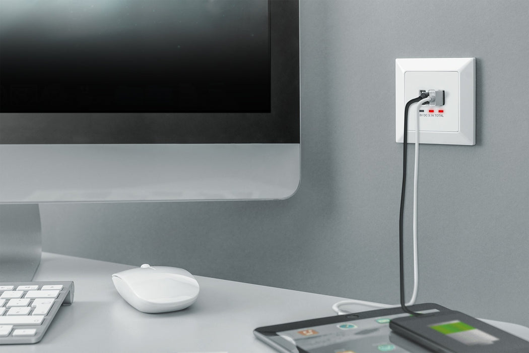 EAN 4016032459842 - Digitus DA-70618 toma de corriente 2 x USB A + 1 x USB C Blanco imagen 5