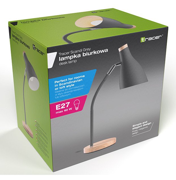 EAN 5907512871119 - Tracer TRAOSW47236 lámpara de mesa E27 40 W LED Gris, Madera imagen 6