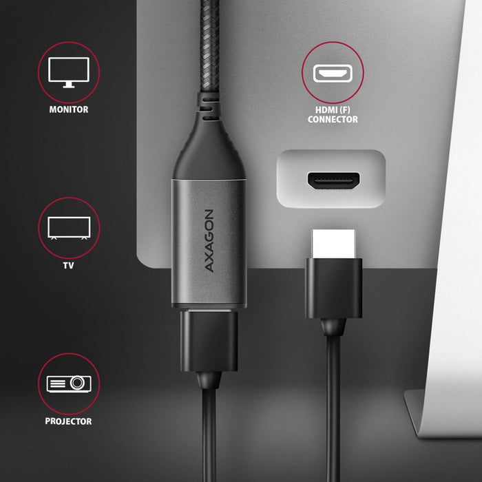 EAN 8595247907141 - Axagon RVC-HI2M adaptador de cable de vídeo 0,25 m USB Tipo C HDMI Negro imagen 4