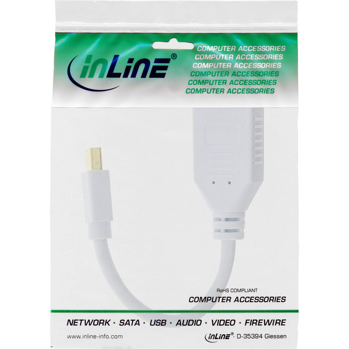 Inline Mini Displayport Macho A Displayport Hembra, 4k2k, Blanco, 0,15 M
