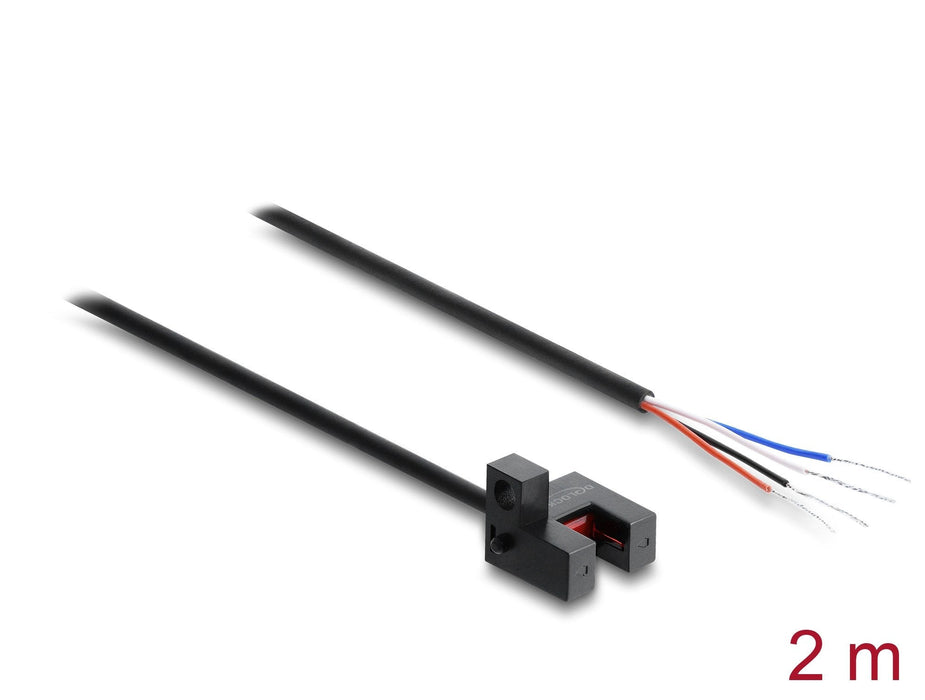 Delock Barrera Fotoeléctrica De Horquilla 5 Mm Tipo R Con 4 X Offenen Extremos De Cable Npn L D Conmutable 2 M
