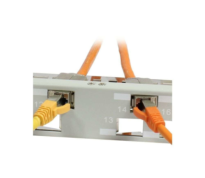 Keymone,Modulträger, 19\"Patchpanel Para 24xtp-Modul, 1he(T 96mm) 45grad Schrägauslass, Lichtgris, Synergy 21,