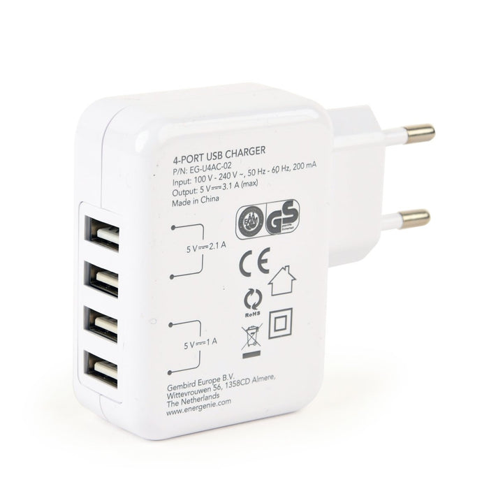 EAN 8716309102544 - EnerGenie EG-U4AC-02 cargador de dispositivo móvil Universal Blanco Corriente alterna Interior imagen 5
