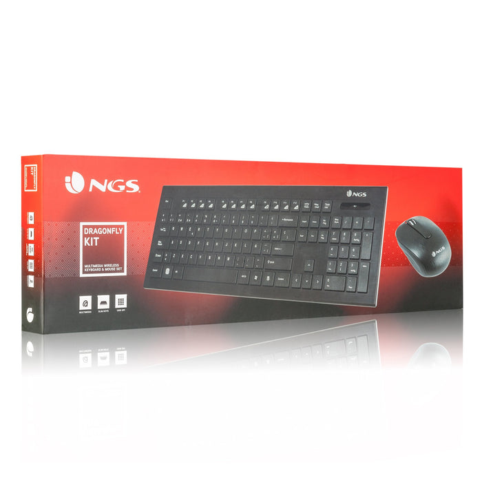 EAN 8435430608007 - NGS Dragonfly Kit, QWERTY, ES teclado Ratón incluido Universal RF inalámbrico Negro imagen 6