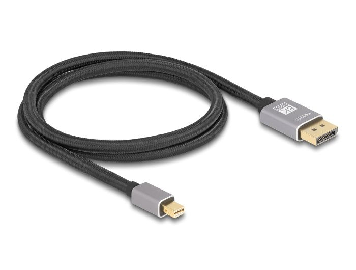 Mini Displayport Zu Displayport Cable 8k 60 Hz 1 M Grau Metall Ohne Einrastfunktion