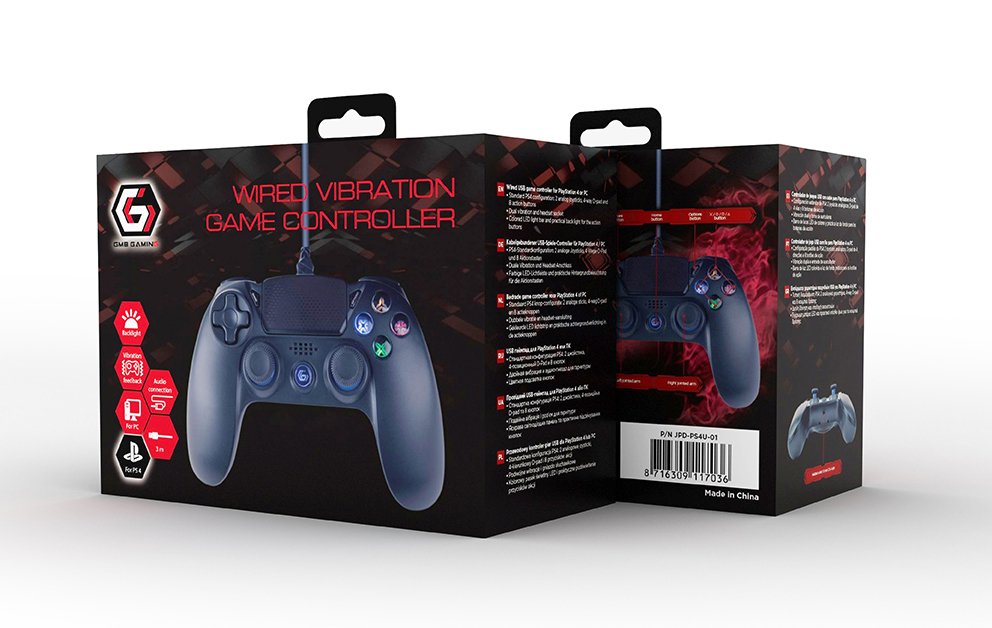 EAN 8716309117036 - Gembird JPD-PS4U-01 mando y volante Negro USB Gamepad Analógico PC, PlayStation 4 imagen 3
