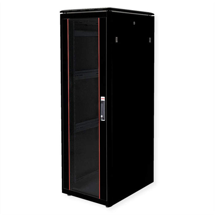 Roline 19-Zoll Netzwerkschrank Pro 36 He, 600x800 Bxt Glastr Schwarz