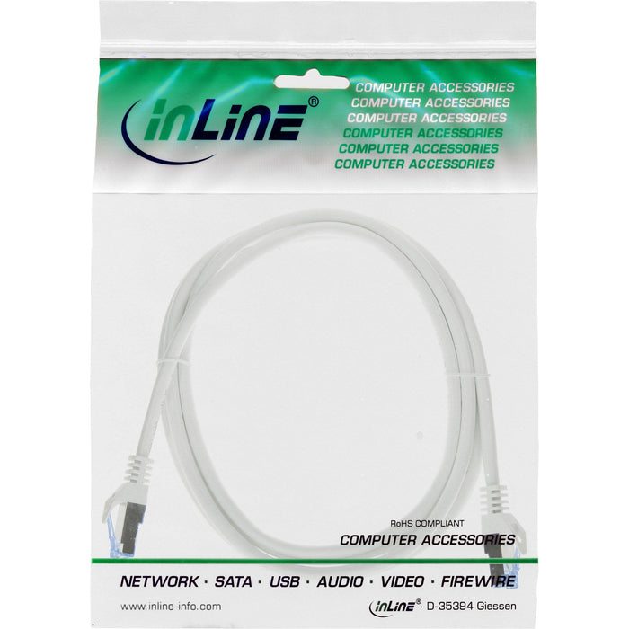 Inline® Patch Cable, Cat.6a, S/Ftp, Tpe Flexible, White, 2m