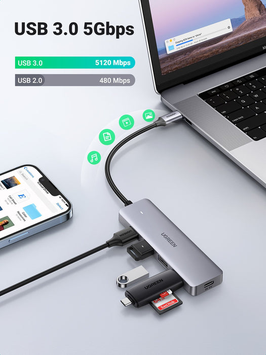 EAN 6957303873364 - Ugreen 70336 hub de interfaz USB 3.2 Gen 1 (3.1 Gen 1) Type-C 5000 Mbit/s imagen 14