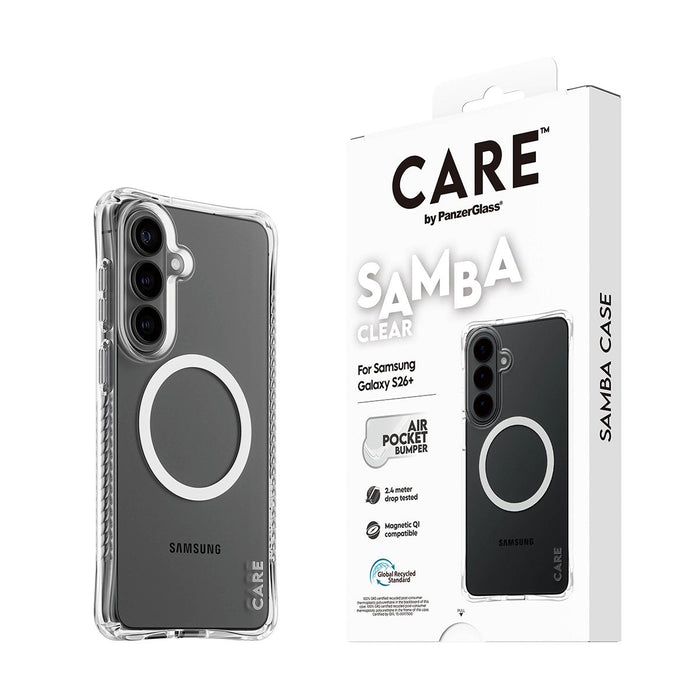 Care By Panzerglass Samba Case Transparent W. Blanco Qi Samsung New Galaxy S26 Plus