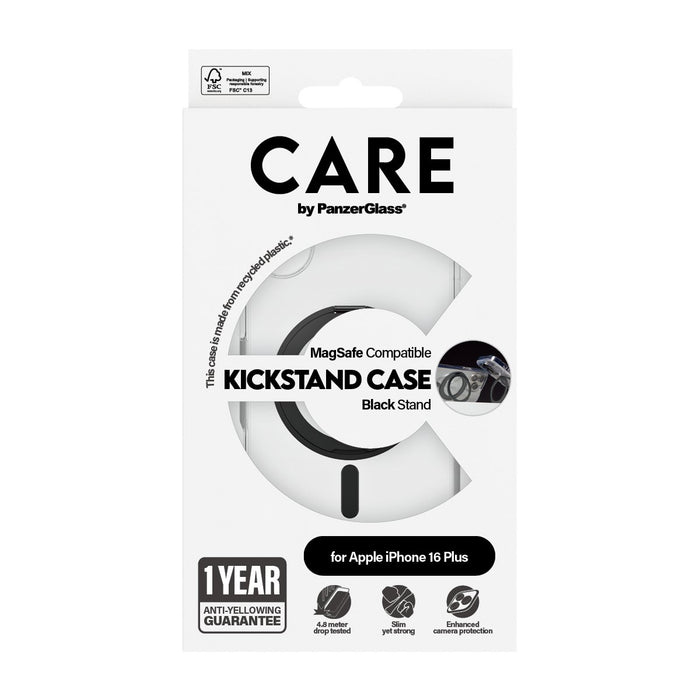 EAN 5715685003844 - PanzerGlass CARE™ by ® Case Transparent w. Black Kickstand & MagSafe iPhone 16 Plus funda para teléfono m imagen 3