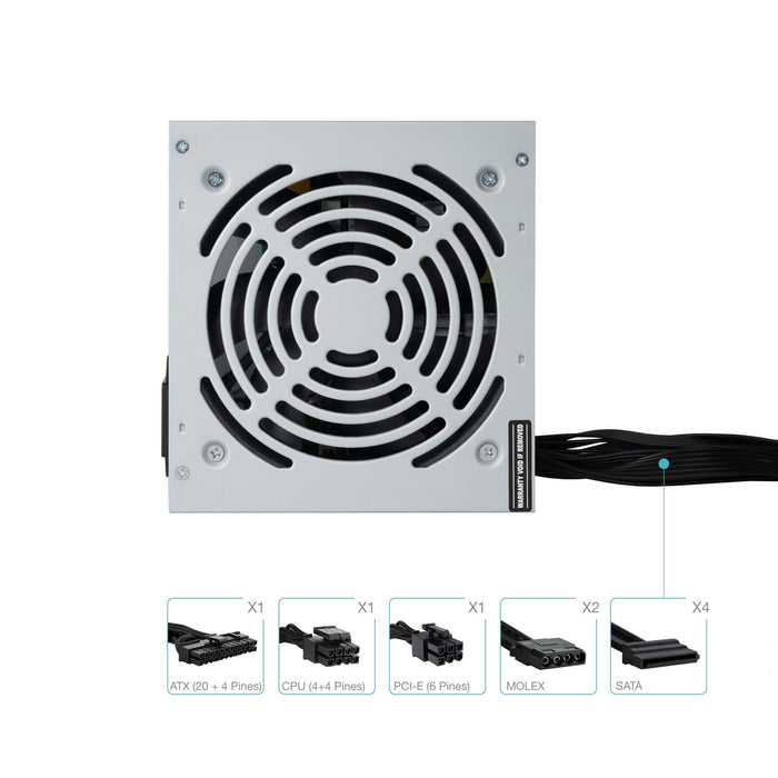 EAN 8433281010260 - TooQ TQAPOLO-500SP unidad de fuente de alimentación 500 W 20+4 pin ATX ATX Plata imagen 3
