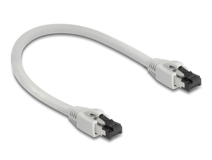 Cable De Red Delock Rj45  Cat.8.1 S/Ftp 0,25 M Bis 40 Gbps Gris