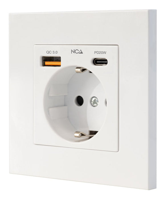 EAN 8433281016651 - Nanocable 10.35.0011 toma de corriente AC + USB A + USB C imagen 1