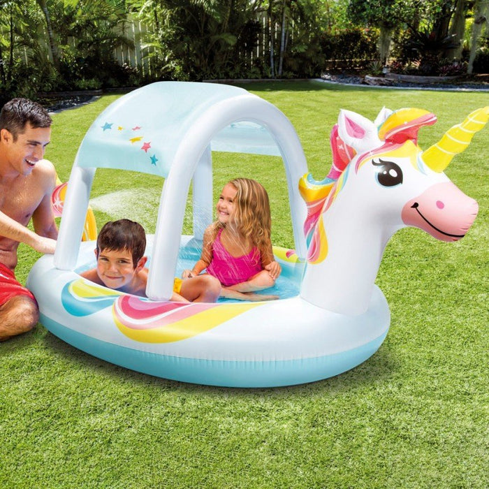 Piscina Infantil, Unicornio Con Rociador, 254 X 132 X 109 Cm