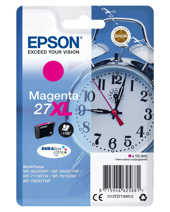 Tinta Original Epson 27xl T2713 Magenta Para Wf-3620dwf, Wf-3640dtwf,7610dwf,7620dtwf