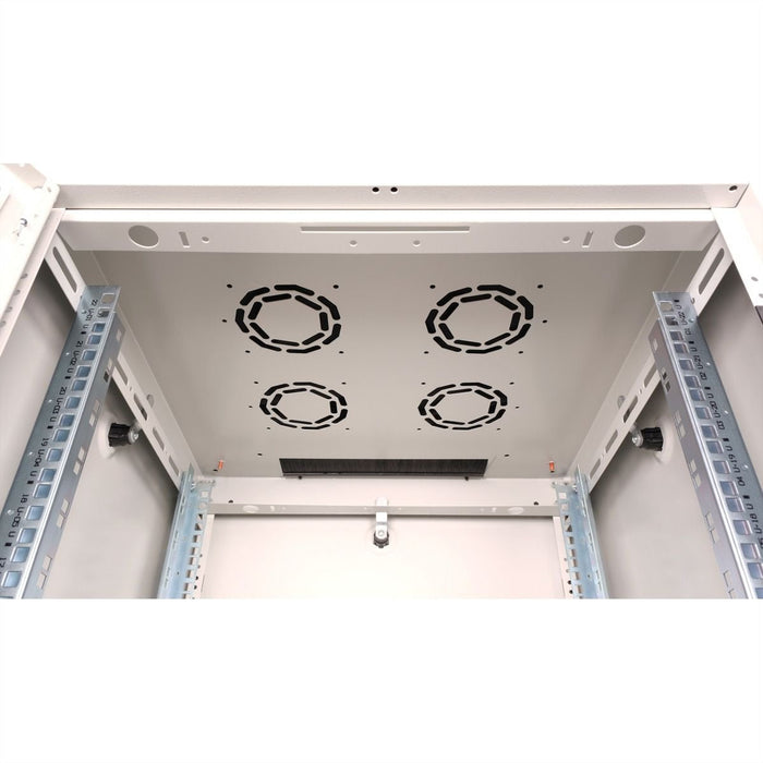 Roline 19-Zoll Netzwerkschrank Basic 22 He, 600x600 Bxt Glastr Grau