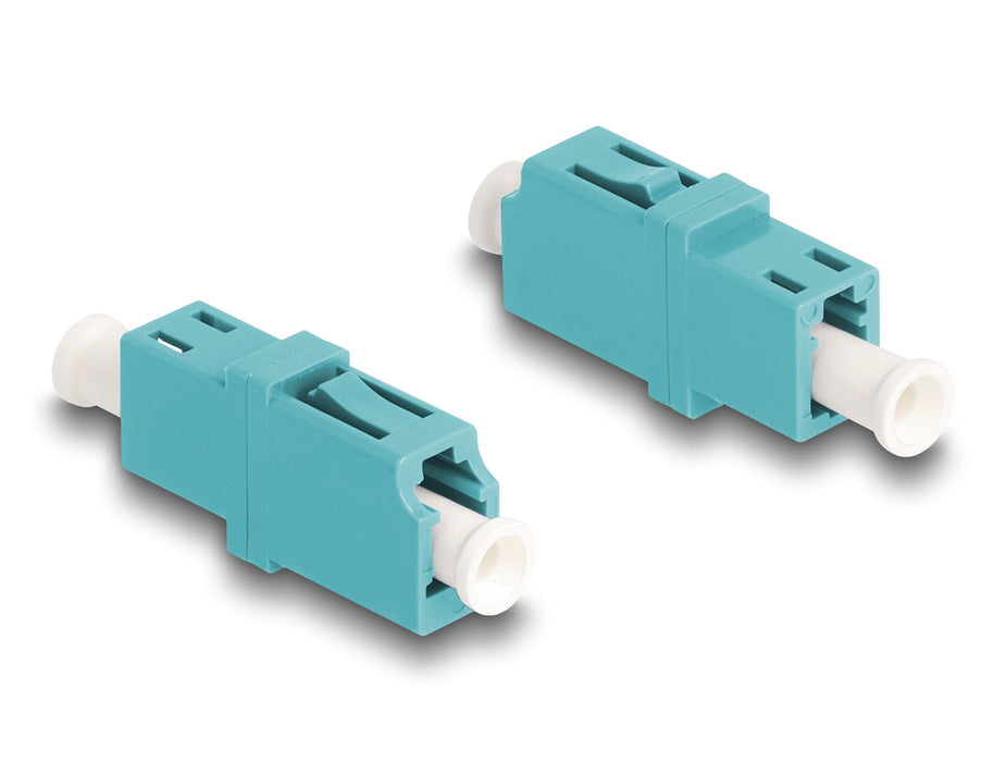 Delock 87987 Acoplador De Fibra Óptica Lc Simplex Hembra A Lc Simplex Hembra Om3 Cian