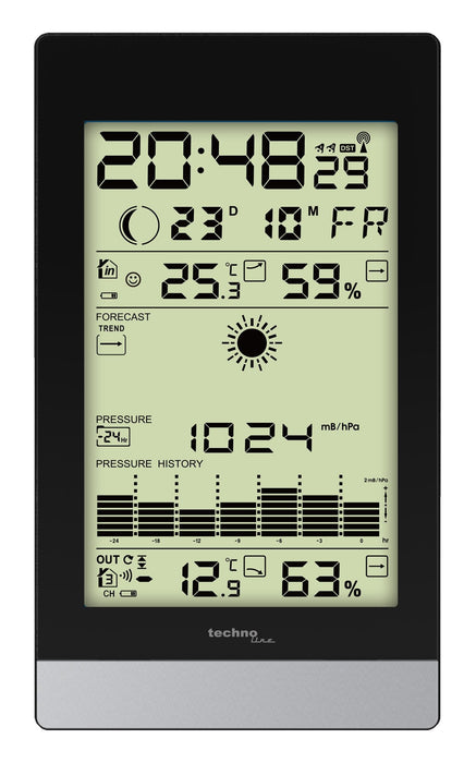 Technoline Ws 9050 Estación Meteorológica Digital Negro, Plata