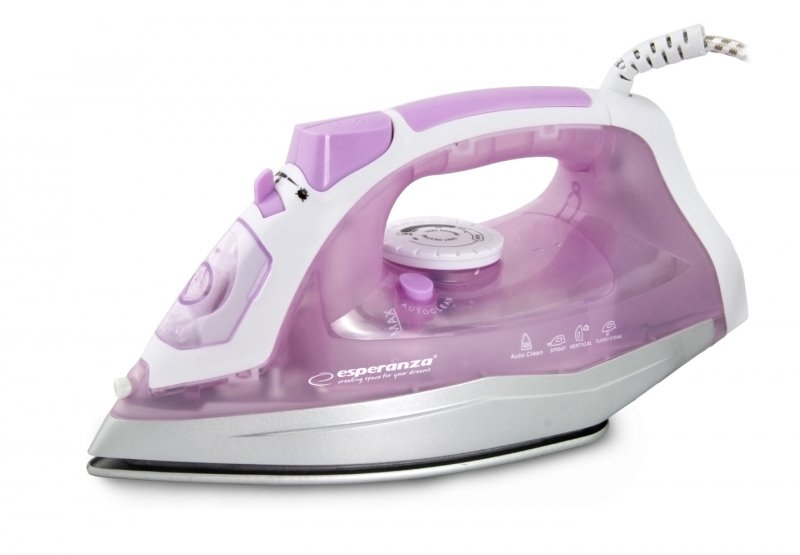 EAN 5901299949733 - Esperanza EHI004 plancha Plancha vapor-seco Suela de cerámica 2400 W Púrpura, Blanco imagen 1