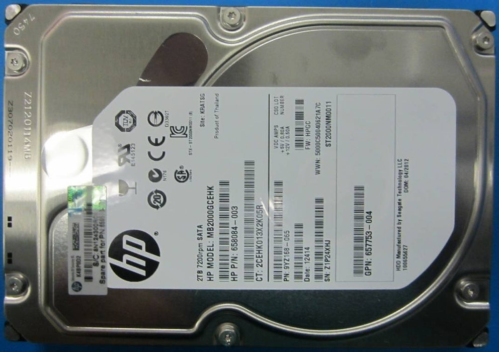 EAN 5712505032589 - HPE 2TB non-hot-plug SATA HDD disco duro interno 7200 RPM 3.5" imagen 1