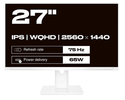 EAN 4589511175873 - JAPANNEXT JN-IPS270WQHD75F-C65W-HSP-W pantalla para PC 68,6 cm (27") 2560 x 1440 Pixeles Quad HD LED Blan imagen 2