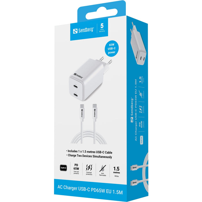 Ac Charger Usb-C Pd65w Eu 1.5m