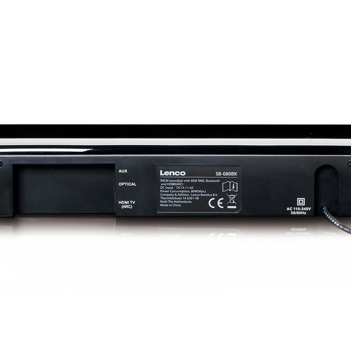 EAN 8711902041818 - Lenco SB-080BK altavoz soundbar Negro 2.1 canales 80 W imagen 4
