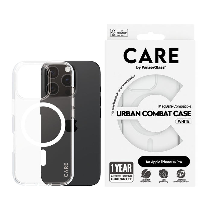 EAN 5715685004049 - PanzerGlass CARE™ by ® Urban Combat Case Transparent w. White MagSafe iPhone 16 Pro funda para teléfono m imagen 2