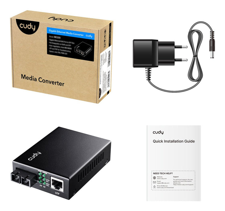 EAN 6971690790455 - Cudy MC100GSA-20 convertidor de medio 1000 Mbit/s 1310 nm Monomodo Negro imagen 3