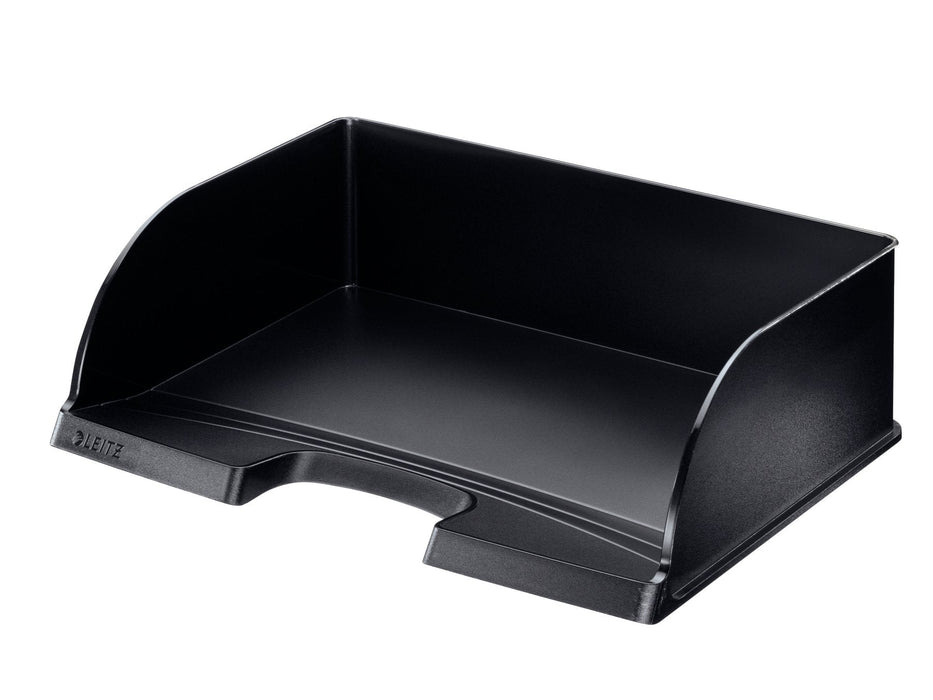 Leitz Plus Jumbo Bandeja Portadocumentos De Gran Capacidad - Acceso Apaisado - Hasta 10uds Apilables - Negro