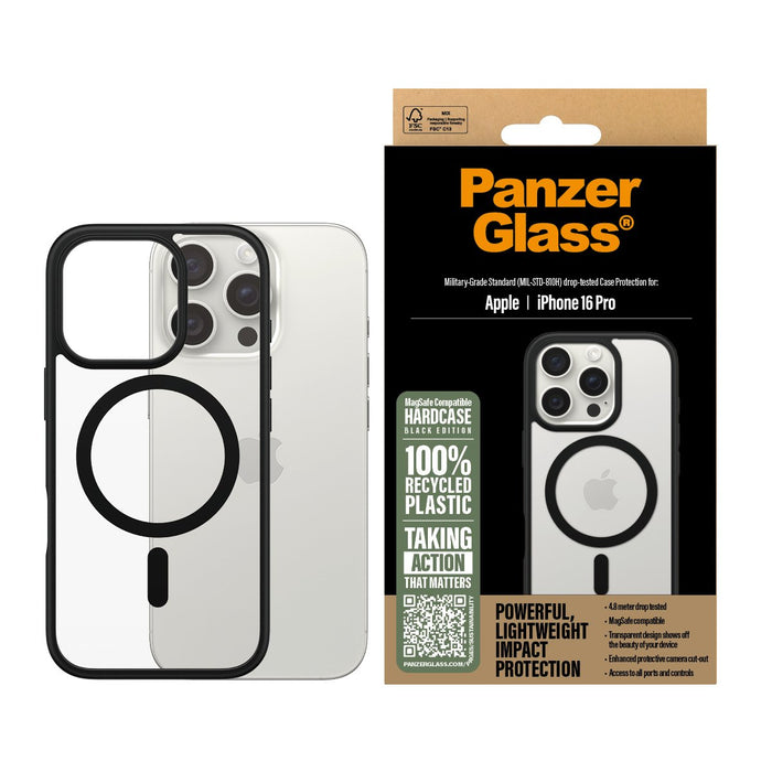 EAN 5715685003233 - PanzerGlass ® HardCase Transparent w. Black MagSafe & Frame iPhone 16 Pro funda para teléfono móvil Negro imagen 2