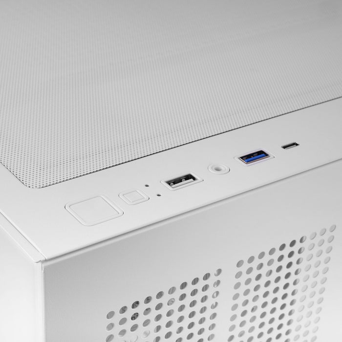 Caja Pc  Atx Mars Gaming Mcv5w Cristal Templado Panoramico Argb Gpu 416mm Blanco