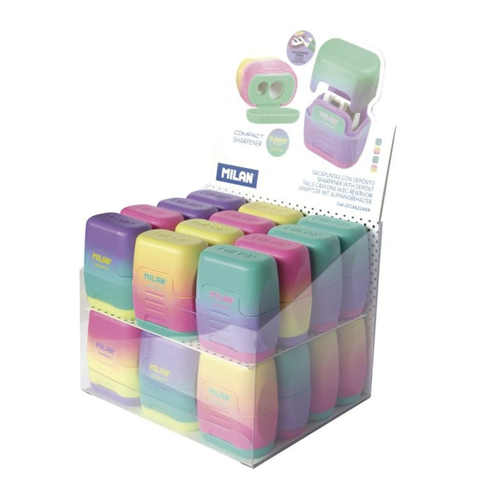 EAN 8411574084235 - Milan 20166224SN sacapuntas Sacapuntas manual Verde, Rosa, Violeta, Amarillo imagen 1
