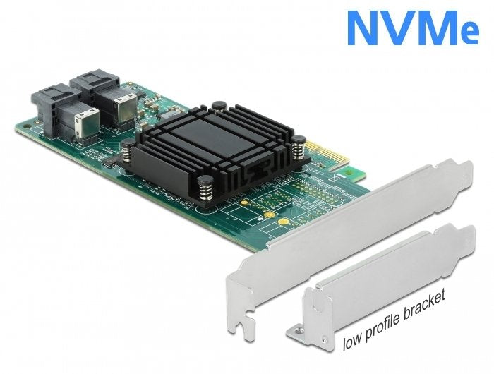 Pci Express X8 Karte Zu 2 X Intern Sff-8643 Nvme - Low Profile Formfaktor