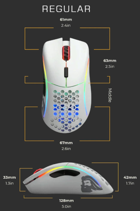 Ratón Glorious Pc Gaming Race Model D 12000 Dpi Blanco Mate - Gd-White