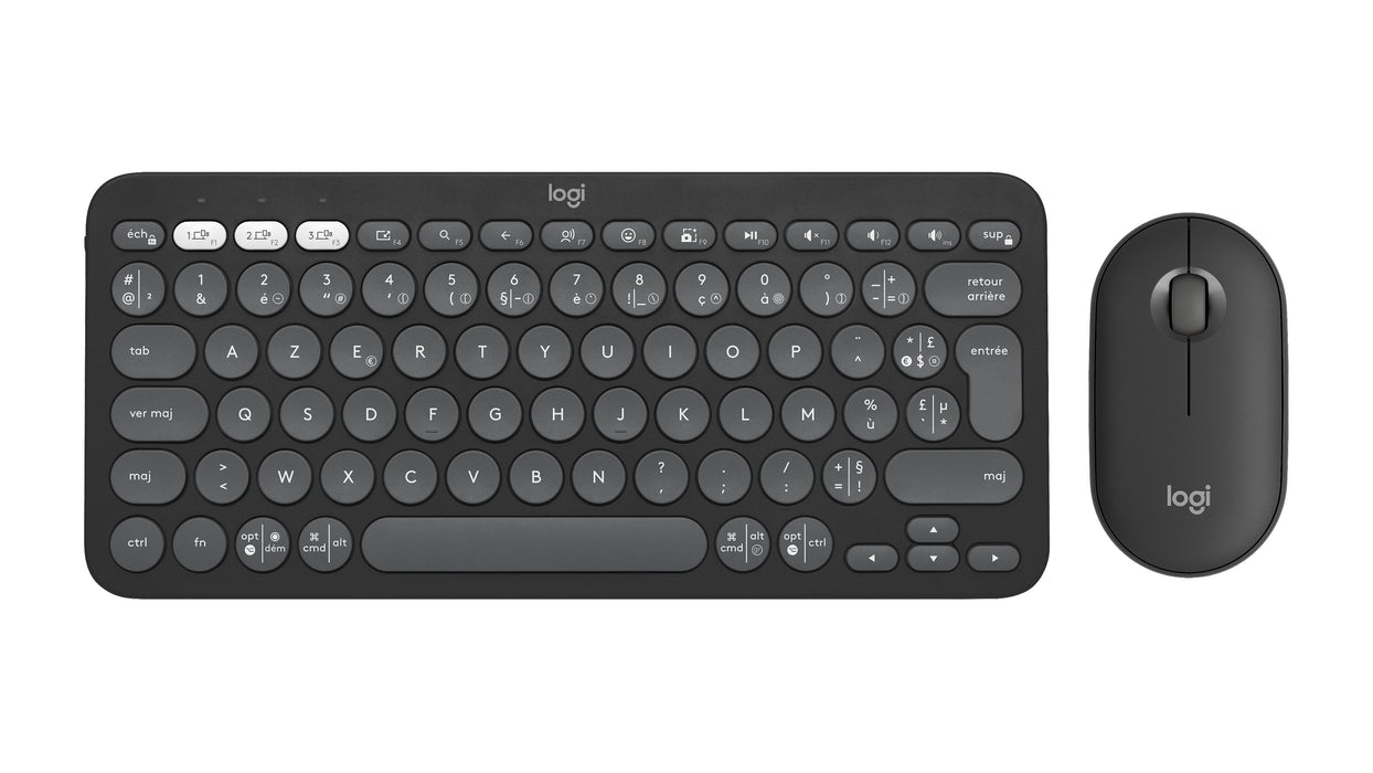 Pebble 2 Combo Tonal Graphite - Fra 2.4ghz/Bt-419 Universal